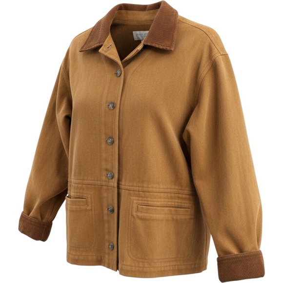 Jones New York Jackets & Blazers - Vintage Jones New York Sport Brown Cotton Chore Jacket Corduroy Collar Women M